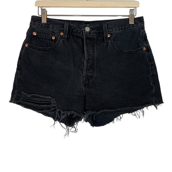Levi's 501 Distressed High waist Cut Off Shorts Size 28 - Picture 1 of 8